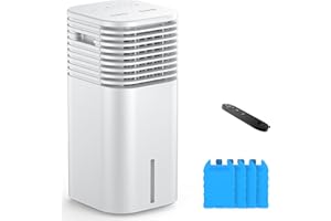 FLOWBREEZE 24" Windowless Portable Air Conditioner, 15H Timer & 120°Oscillation, 3-IN-1 Portable AC Unit with Remote, 2-Gal Tank, 3 Modes & 3 Speeds, Ultra-Quiet Ventless Swamp Cooler for Home Office, Beige