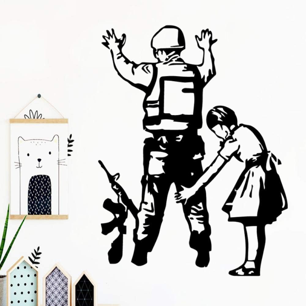 Amazon Kldfig バンクシーステッカーの女の子と兵士のステッカービニール壁紙ベビールームの壁デカールステッカー寝室バンクシー75x57センチ ウォールステッカー オンライン通販 Amazon Kldfig バンクシーステッカーの女の子と兵士のステッカービニール壁紙ベビールームの壁デカールステッカー寝室バンクシー75x57センチ ウォールステッカー オンライン通販