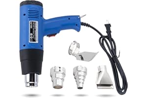Heat Gun for Vinyl Wrap, Heat Gun for Crafting, Heat Gun Blower, Shop Heat Gun, 2000W Heat Guns Hot Air Gun Kit with 4 Nozzle Attachments for Crafts, Shrinking PVC, Stripping Paint by 9TH SHOP