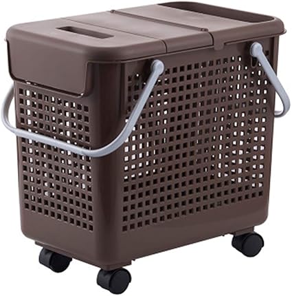 NBLYW Cesta de lavandería con Ruedas Cesta Sucia con Tapa Baño