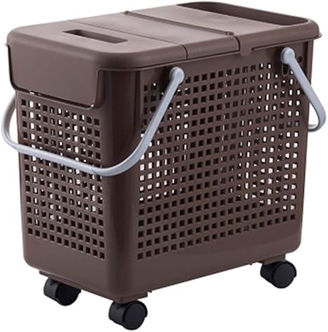 NBLYW Cesta de lavandería con Ruedas Cesta Sucia con Tapa Baño