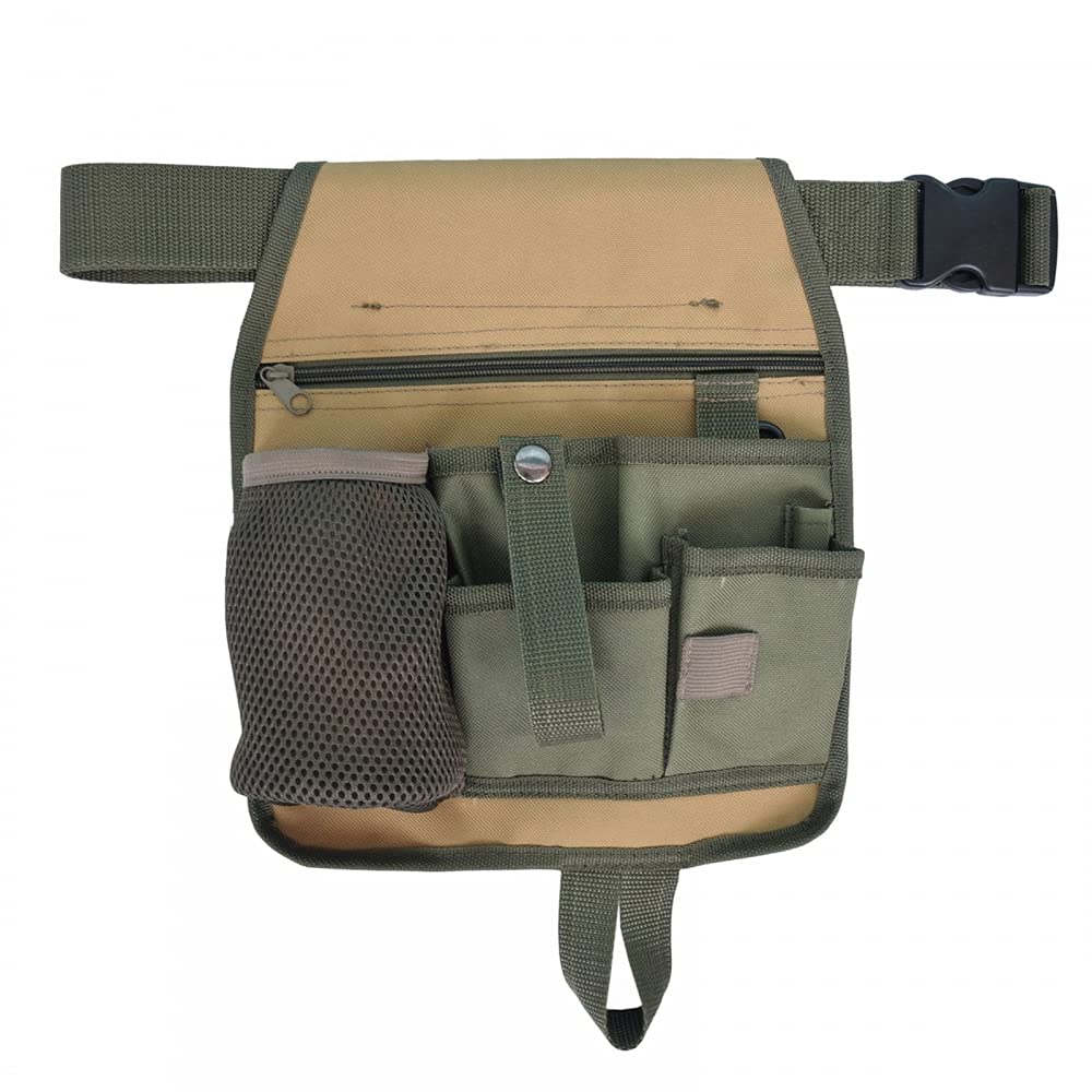 Gardening Tools Belt Bags, Oxford Cloth Garden Tool Waist Pouch with 6 Pockets & Adjustable Belt for Carpenters, Gardeners, Builders and Joiners