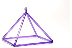 TOPFUND 4" Purple Crystal Singing Pyramid Sound Therapy instrument with Carrying Case and Quartz Suede Mallet