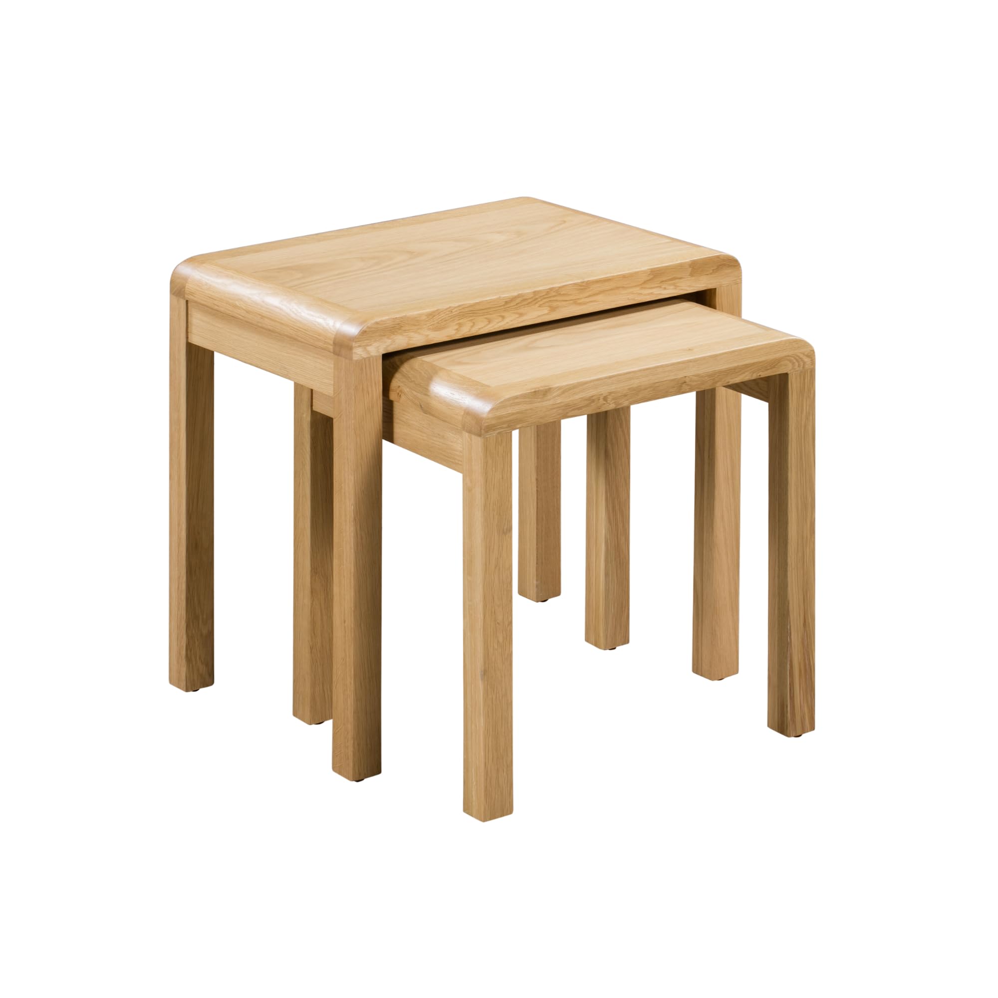 Julian Bowen Curve Oak Nest Of 2 Tables - Nesting