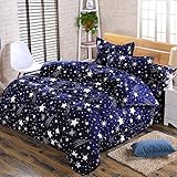 Kids Boys Cotton Blend Star Twin Size Bedding Sheets, Without Comforter. (1 Quilt Cover, 1 Flat Sheet and 1 Bed Pillowcase)