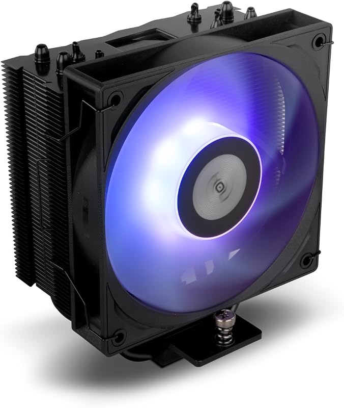 HUMMER R-400 ARGB Preto - Arrefecedor de ar do CPU, ventoinha PWM de 120mm, Iluminação ARGB, TDP 235W, 4 heatpipes, compatível com Intel/AMD, Silencioso e Eficiente, Preto