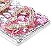 Mavis's Diary Galaxy Note 4 Case 3D Handmade Lovely Double Golden Love Heart Luxury Bling Crystal Glitter Pink Rhinestone Shiny Diamonds Clear Cover Girly Hard PC Case for Samsung Galaxy Note 4 N910