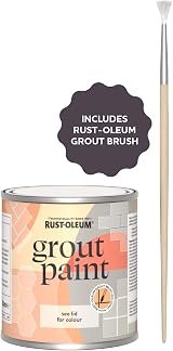 Rust-Oleum Ultra-Durable Grout Paint Chalk White 250ml Tile Bathroom Kitchen view 2