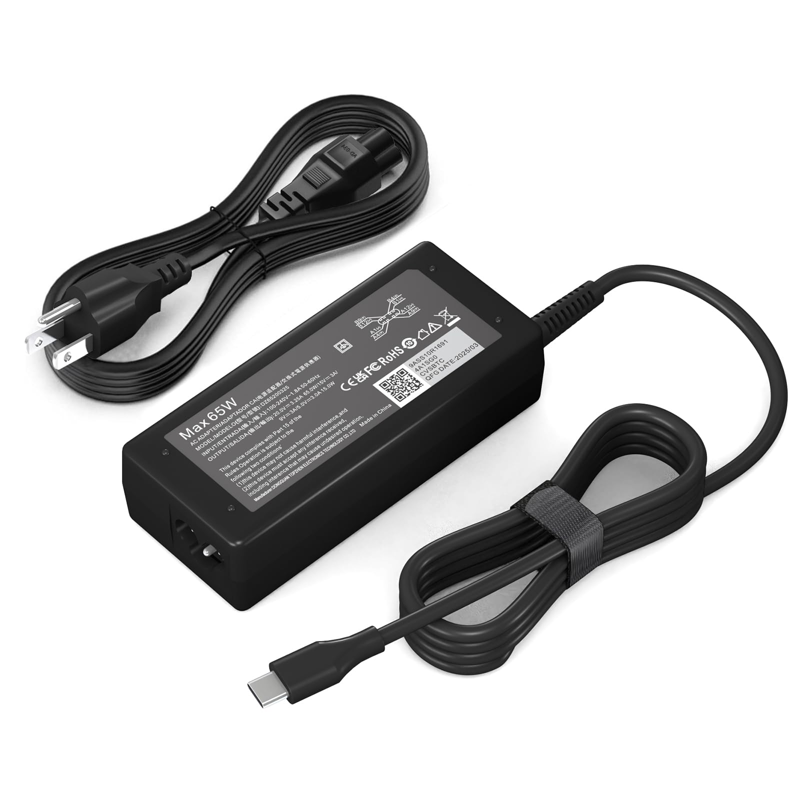 Photo 1 of YZAESHAY Replacement 65W USB C Laptop Charger Compatible with HP Chromebook and All 65W USB Type C Power Adapter