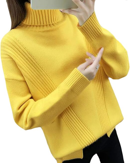 Amazon Piite ニットセーターレディース ロングセーター シンプル トップス ゆったり ハイネック 厚手 プルオーバー 上着 セーター ニット カットソー 長袖 スタイリッシュ セーター 通販