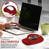 New Horrizon Mouse Mat BLACK Anti-Slip Comfort Pad Gel Wrist Support Red Regular view 2