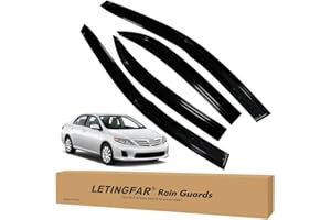 LETINGFAR Tape-on Rain Guards for 2009-2013 Toyota Corolla, for 2009-2013 Toyota Corolla Accessories，Side Vent Visors Shades Window Deflectors for Toyota Corolla