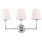 Crystorama Libby Langdon Sylvan 3 Light Polished Chrome Bathroom Vanity with Glass Shades