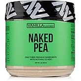 NAKED Vanilla Pea Protein Isolate from North American Farms, Only 3 Ingredients, Vanilla Vegan Protein, Gluten-Free, Soy Free, GMO Free - 1LB