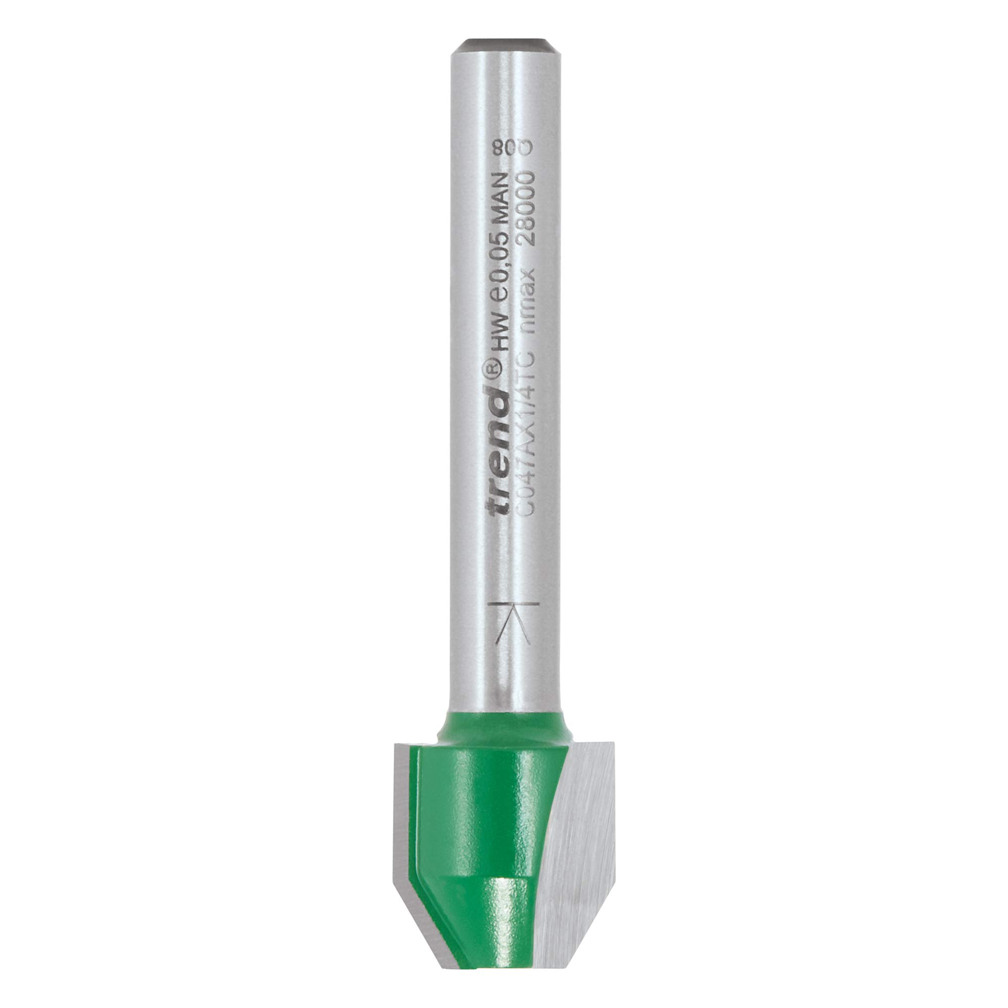 Trend CraftPro Combi Trimmer Router Cutter, 1/4 Inch Shank, 12.7mm Cut Diameter & 12.7mm Cut Length, 60 Degree Angle, Tungsten Carbide Tipped, C047AX1/4TC