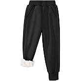 BIG ELEPHANT Boys Girls Fleece Lined Sweatpants, Winter Warm Soft Cotton Elastic Waist Kids Jogger Pants with Pockets