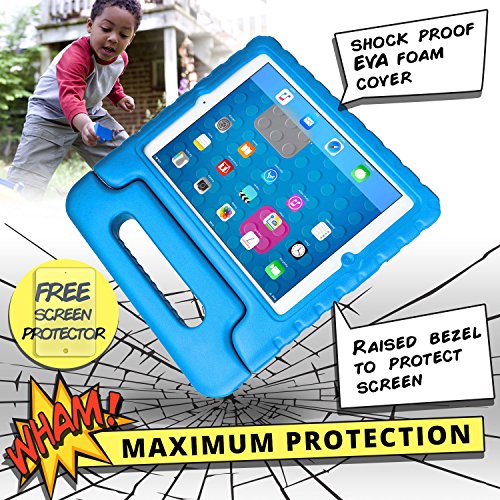 Apple iPad Air case for kids [SHOCK PROOF KIDS IPAD CASE] COOPER DYNAMO Kidproof Child iPad Air 1 Cover for Toddlers, Girls, Boys | Kid Friendly Handle & Stand, Light Weight, Screen Protector (Blue) - Thumbnail 3