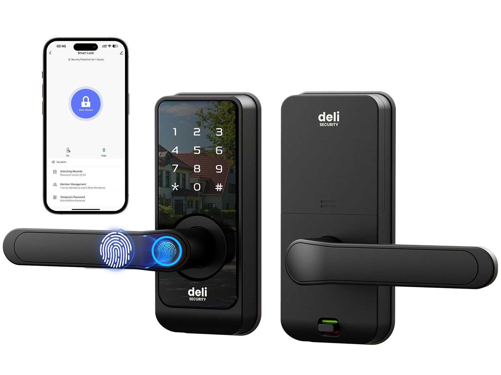 Photo 1 of Keyless-Entry Fingerprint Smart Door Lock?Keypad Smart Door Lock with Handle?Digital Door Lock Built-in WiFi?Electronic Smart Knob for Front Door?Biometric Door Handle for Entry Door?App Control?IP65