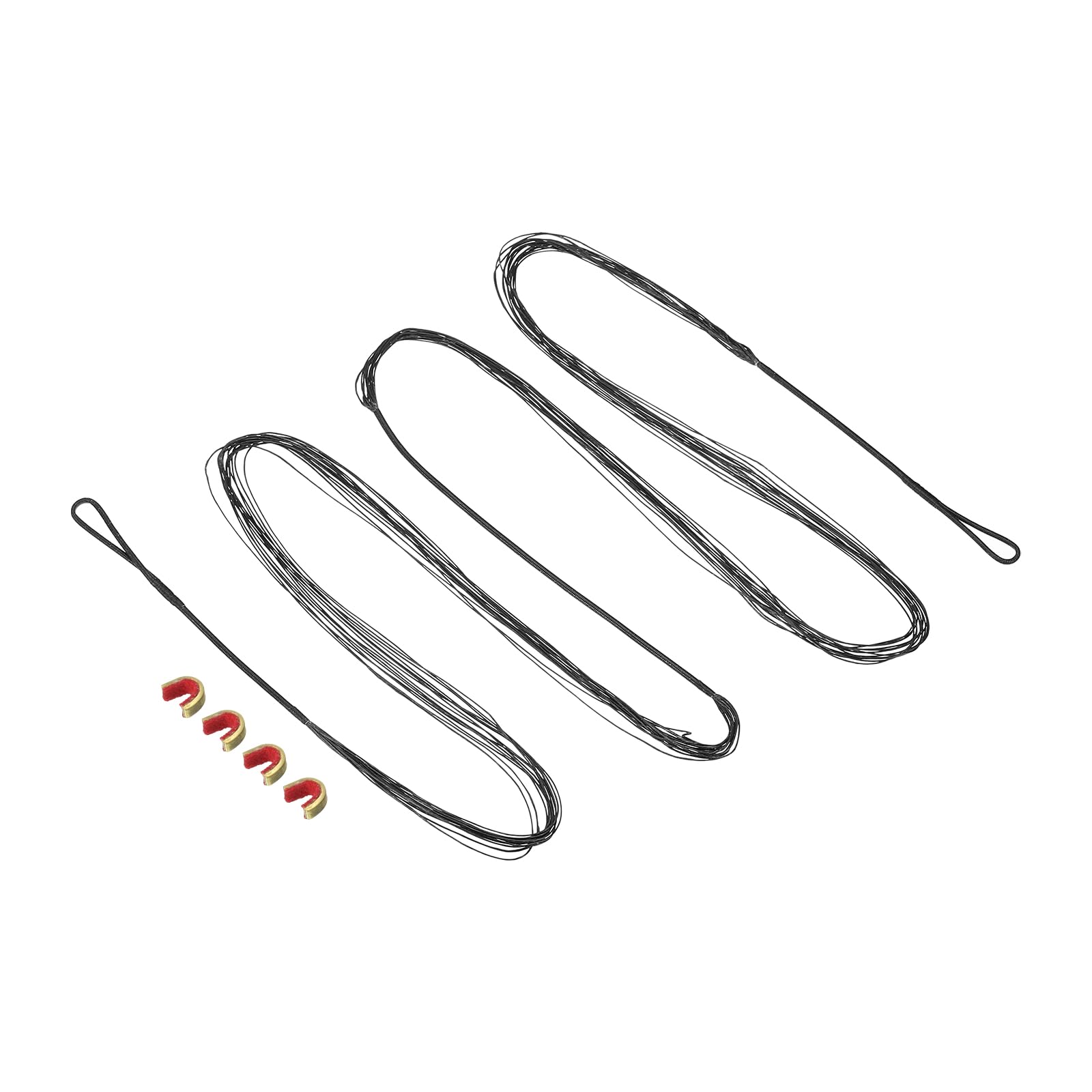PATIKIL Bow String Replacement with 4 Nock Points for AMO 70", 14 Strands Traditional Long Bow Recurve Bowstring, Black