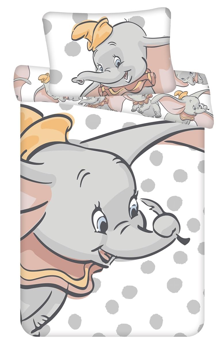 JFabrics Dumbo Disney 2-Piece Baby Bed Linen Set 100% Cotton Size: 100 x 135 cm / 40 x 60 cm ÖkoTex Standard 100