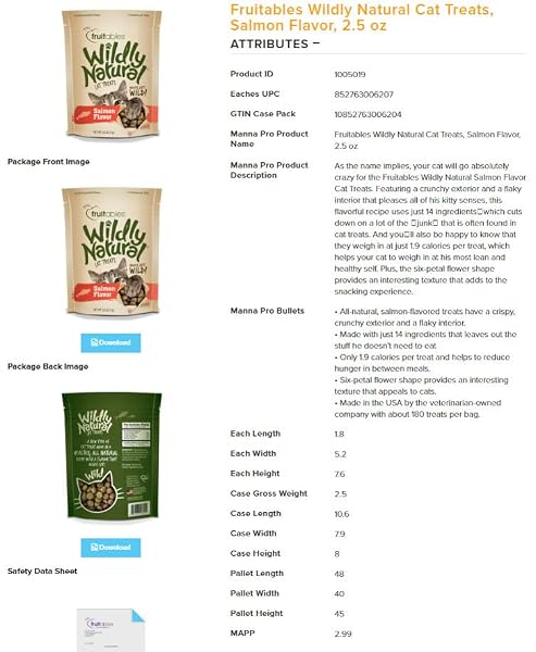 WILDLY NATURAL CAT TREATS, 2.5 OUNCES, SALMON FLAVOR