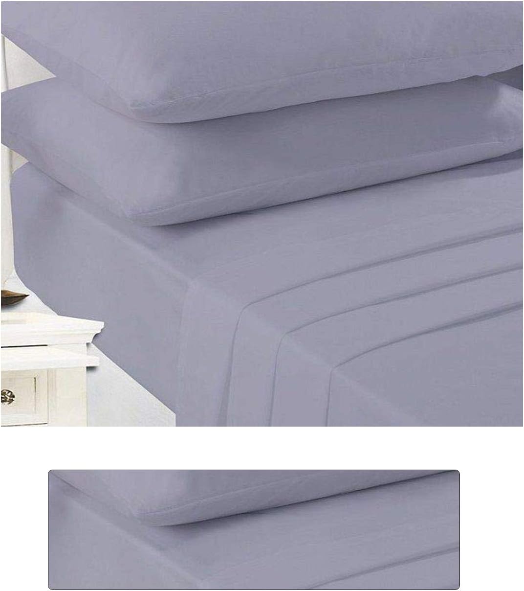 byrewood® Polycotton Grey Pillowcases 2 Pack Easy Care Plain Dyed