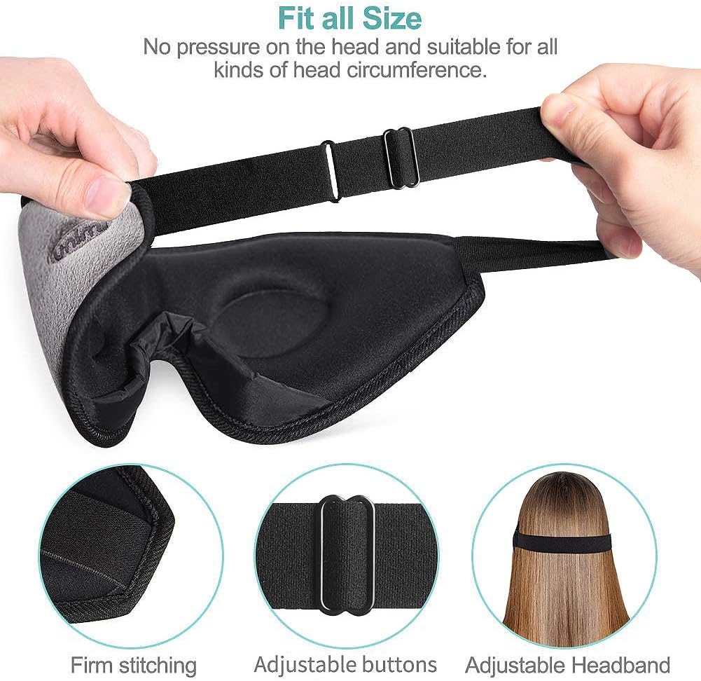 Eye Mask for Sleeping, Unimi 3D Contoured Sleep Mask for Women Men, Super Soft and Comfortable,100% Blockout Light 3D Eye Cover & Blindfold for Travel, Shift Work, Naps (Grey) …: Health & Personal Care