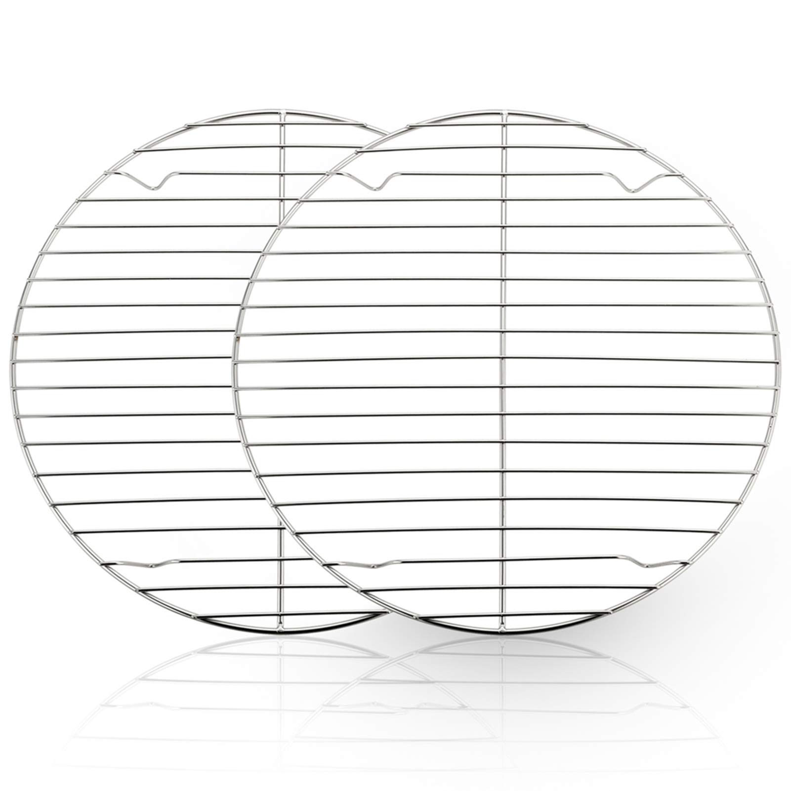 Photo 1 of TeamFar Round Cooling Rack Set of 2, 10½ Inch Round Wire Baking Steaming Roasting Rack Set Stainless Steel, Healthy & Mirror Finish, Oven & Dishwasher Safe