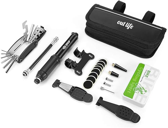 JIDJIX Kit De Réparation Pneus De VéLo, Rustine Velo Kit De Réparation De Chambre à Air Trousse