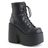 Demonia Women's CAMEL-203 Ankle Boot, Black Vegan