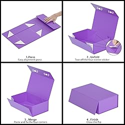 RYDDOY Purple Gift Box, 12x6x4'' Gift box for