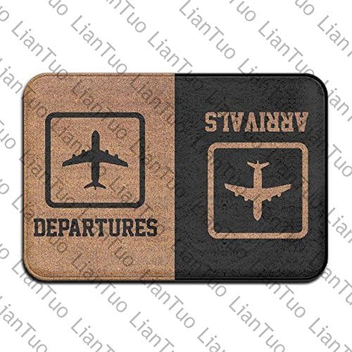 CDQPWEISAL Arrivals Departures Cool 15.7 X 23.6 In Absorbent Non Slip Floor Rug Shoe Rug Funny Doormat Funny Door Mat Funny Doormats Quote Doormat Unique Doormat Funny Mat
