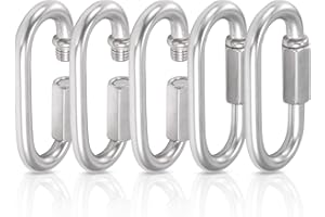 Kailund Stainless Steel Heavy Duty Screw Chain Quick Link D Shape Locking Carabiner