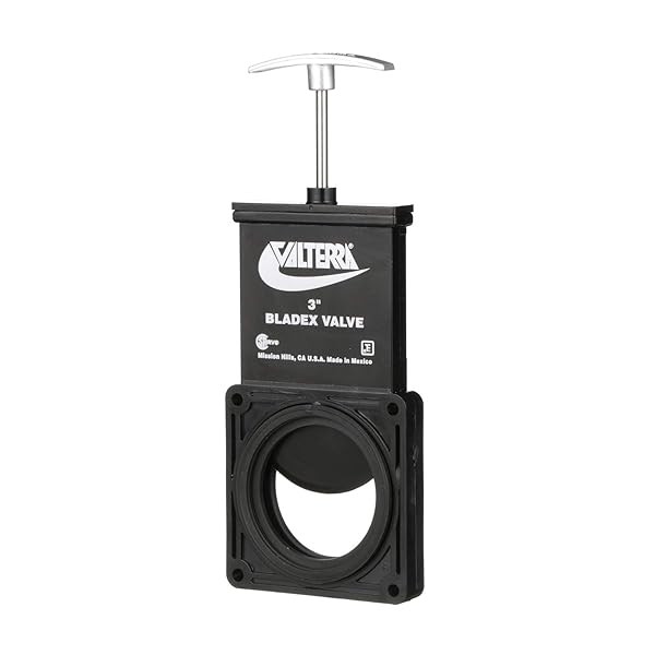 VALTERRA-T1003VPM BLADEX 3-INCH WASTE VALVE BODY WITH METAL HANDLE, MESS-FREE WASTE VALVE FOR RV’S, CAMPERS, TRAILERS, BLACK