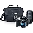 Canon EOS Rebel T6 Digital SLR Camera Kit with EF-S 18-55mm and EF 75-300mm Zoom Lenses (Black) (Renewed)