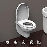 Ibergrif Soft Close Toilet Seat White O Shape Quick Release Adjustable Hinges view 3