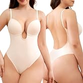 Slimers Plunge Backless Shapewear for Women: Low Back Tummy Control Shaper | Plunge backless design fits low-back outfits. Underwire cups provide support and shape waist &amp; tummy for dresses and parties