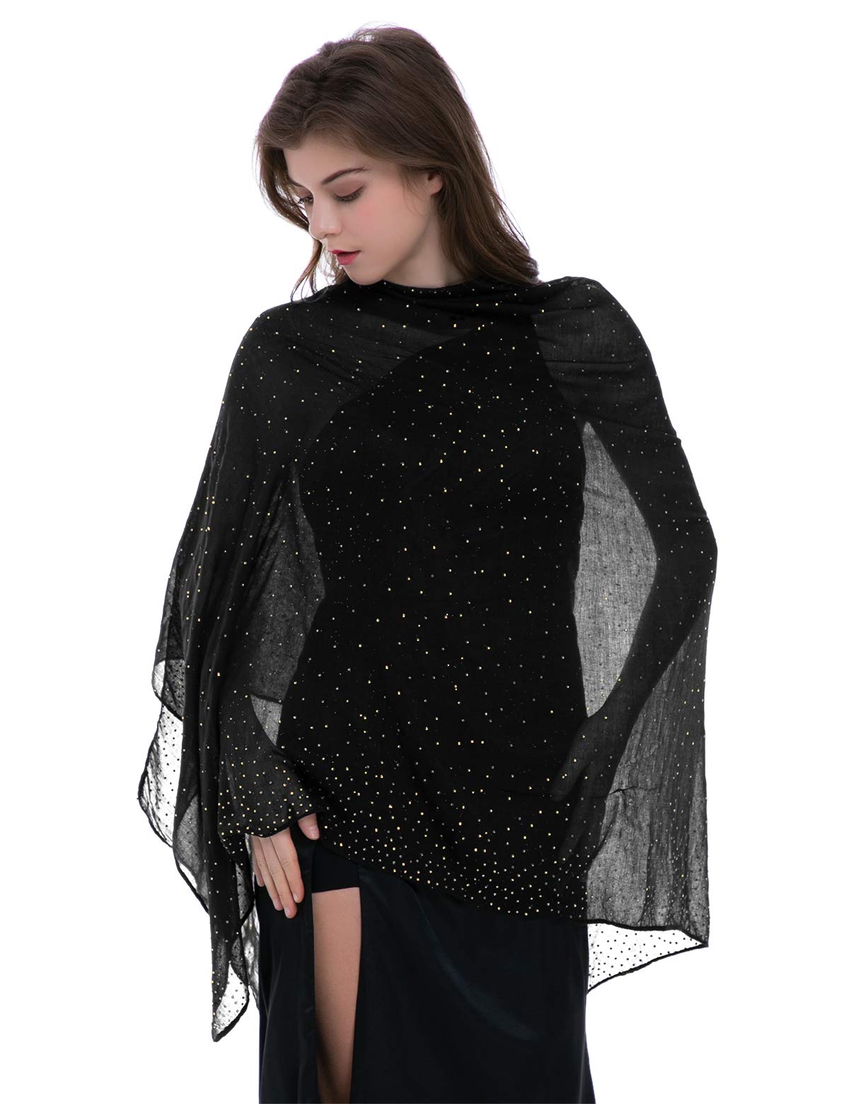 Banetteta"Starry Night" Rhinestone Shawls and Wraps for Evening Dresses Wedding Shawl Wrap Shiny Scarf Banetteta"Starry Night" Rhinestone Shawls and Wraps for Evening Dresses Wedding Shawl Wrap Shiny Scarf