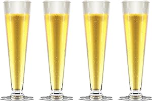 TOPZEA 4 Pack Tall Beer Glass, 13.5oz Bar Cocktail Glasses Old Fashioned Pilsner Craft Beer Mug, Footed Sundae Cup Beverage G