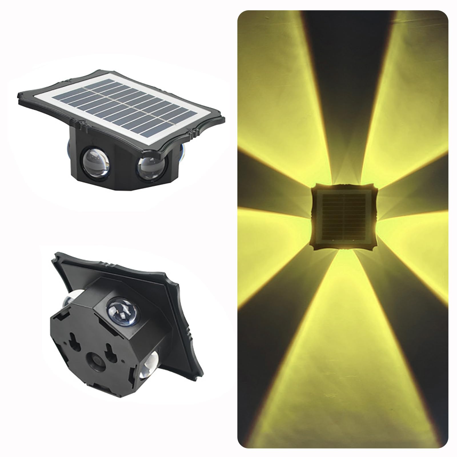 ZVO Solar Wall Light for Outdoor, LED Solar Light for Outdoor Up and Down Lights 2 Mode Ip65 Waterproof Wireless Solar Lamps for Outdoor Stairs Balcony Terrace Path Garage