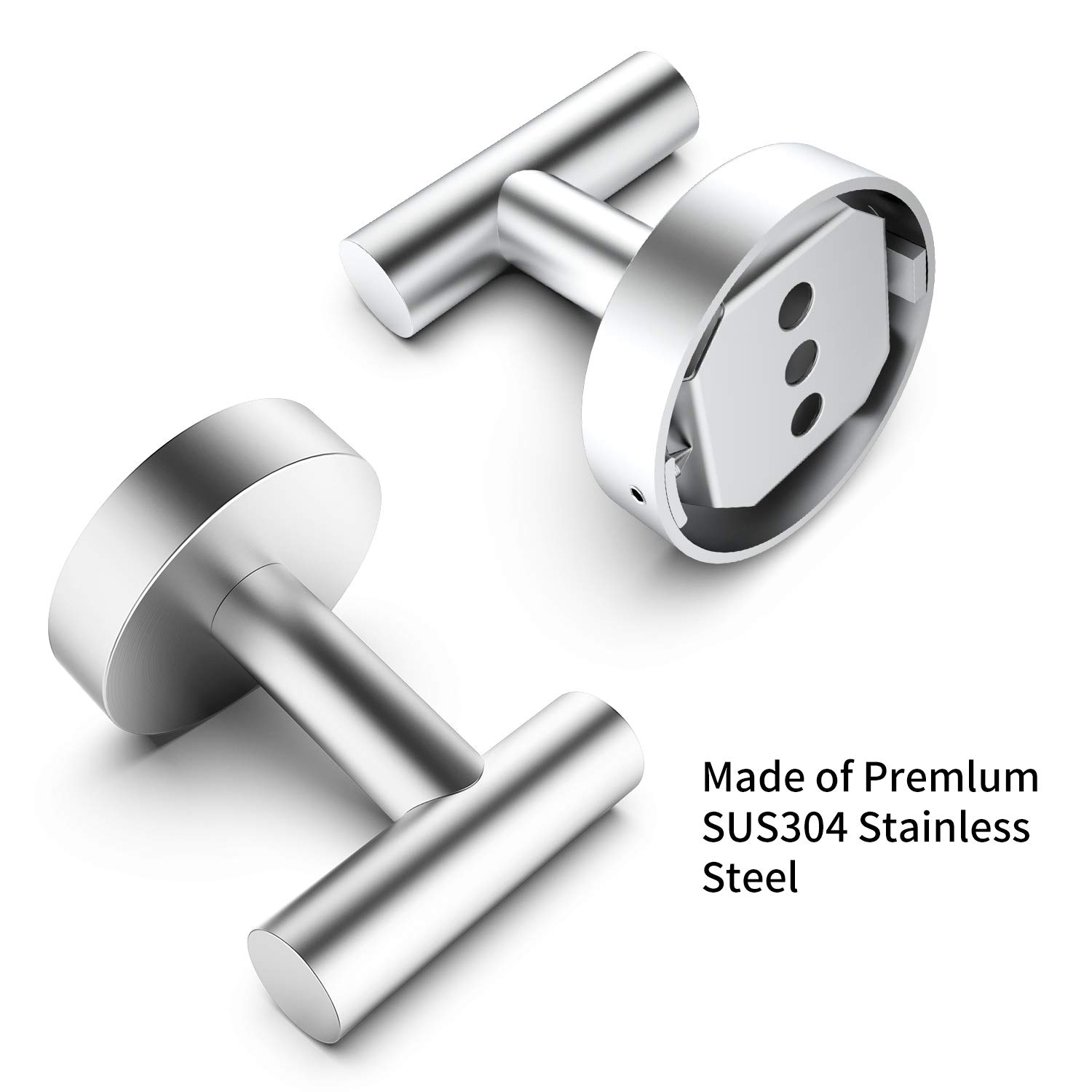 HomGif Towel Robe Hook Wall Mount for Bathroom SUS 304 Stainless Steel Brushed Finish (Silver, 1)