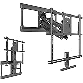 Mount-It! Fireplace Mantel TV Wall Mount, Above Fireplace Drop Down TV Mount, Pull Down Mantle Mount with Spring Assist, Sizes 42-65 inches with VESA from 100x100 to 600x500, max 55 lbs Weight