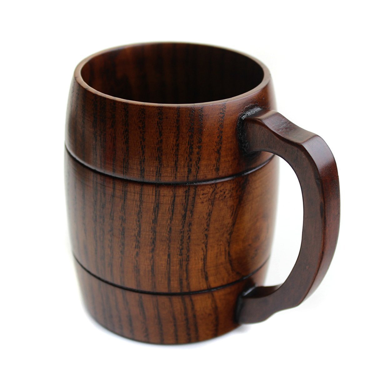 Yundxi Handmade Wooden Beer Mug/Beer Stein/Tankard Natural Wood Cup Gift Eco-Friendly (1pcs)
