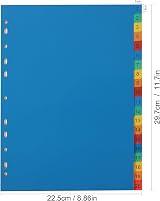 ROSSHINE 1-20 Part File Dividers A4 6Pack Multi-Color 11-Hole Pre-Punched view 2
