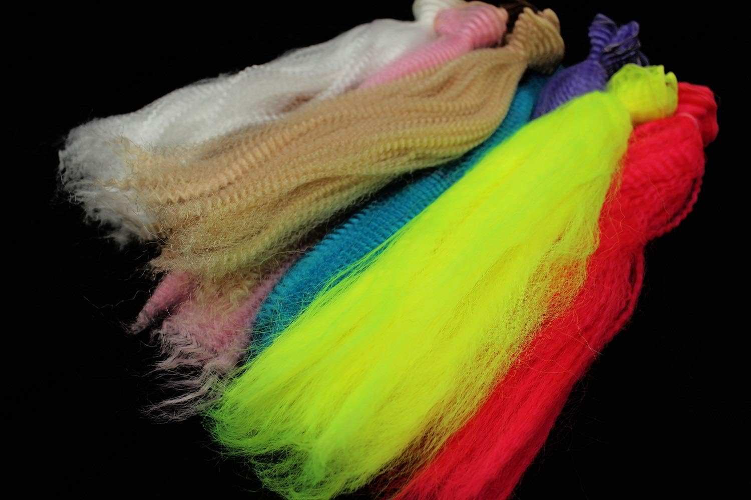 Tigofly 8 Colors Long Crimped Nylon Synthetic Fiber Kinky Curly Hair Fibre Clouser Minnow