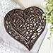 Cast Iron Heart Trivet | Decorative Cast Iron Trivet for Kitchen Countertop Or Dining Table | Vintage Design | 6.75X6.5 | with Rubber Pegs/Feet - Recycled Metal | Rust Brown Color