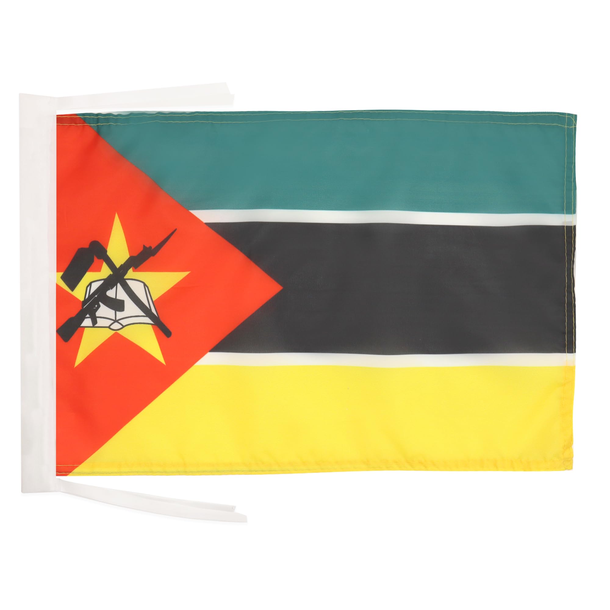 AZ FLAG - Mozambique Flag - 18'' x 12'' - 100% Polyester Mozambican Small Banner with Two Cords - Fade Resistant - Vivid Colors - 18x12 in - 45x30 Cm โ image 1