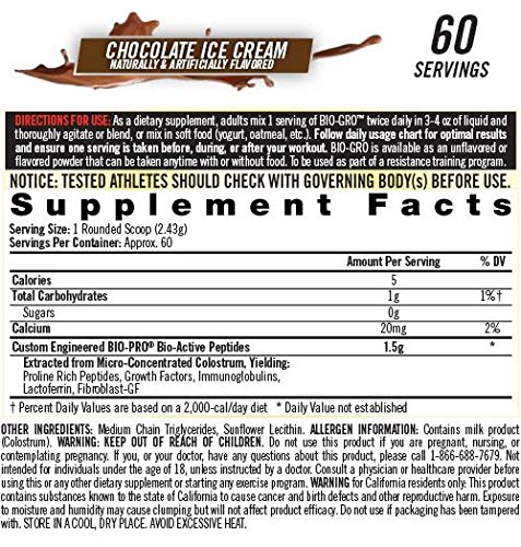 iSatori BIO-GRO Protein Synthesis Amplifier - Chocolate Ice Cream 60 serv - Build Muscle, Recover Faster, Increase Strength