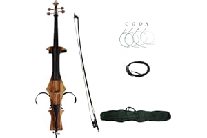 Aliyes Handmade Professional Solid Wood Electric Cello 4/4 Full Size Silent Electric Cello-Wood Grain
