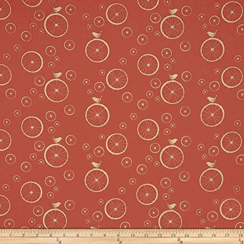 Birch Organic Mod Basics Birdie Spokes Coral Fabric By The Yard